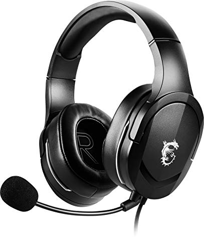 Image of msi Immerse GH20 Wired Gaming Headset, Adjustable Lightweight Design, Volume Inline Controls, Glasses-Friendly Ear Cups, 3.5mm Audio Jack, PC /Mac /PS4 /Xbox