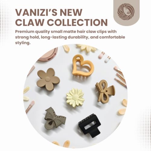 Image of Small Matte Hair Claw Clips for Girls & Women | 6 Pcs
