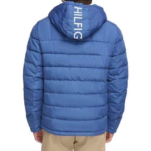 Image of Tommy Hilfiger Men's Midweight Sherpa Lined Hooded Water Resistant Puffer Jacket