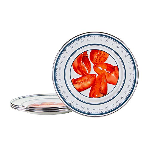 Golden-Rabbit-Enamelware-Set-of-4-85-Sandwich-Plates-Lobster Golden Rabbit Enamelware Set of 4 85 Sandwich Plates Lobster