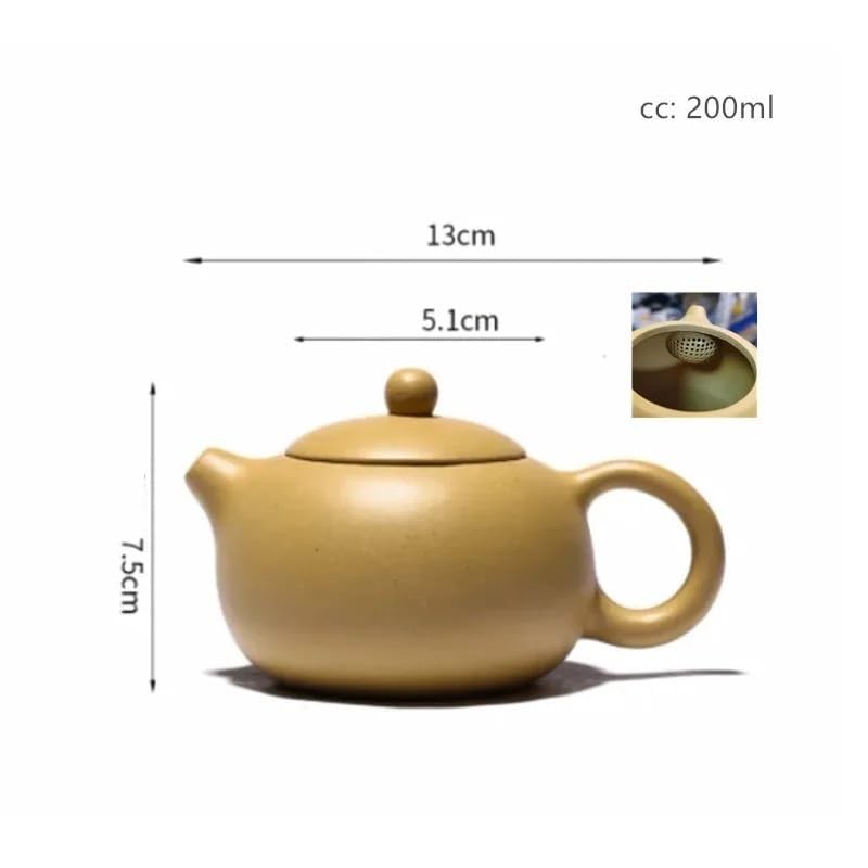 Czajnik do herbaty, ręcznie robiony, fioletowy gliniany dzbanek do herbaty, filtr z otworem kulistym, 200 ml, akcesoria do ceremonii herbacianej, herbata sypana, wielofunkcyjna ceramika do zaparzacz