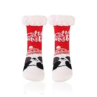 HERYEBING Kids Slipper Socks Boy Girl Chunky Knit Non Slip Socks Cosy Soft Fuzzy Warm Socks Child Thermal Socks Toddler Winter Socks Home Socks Bed Socks Thick Fleece lined Christmas Stockings