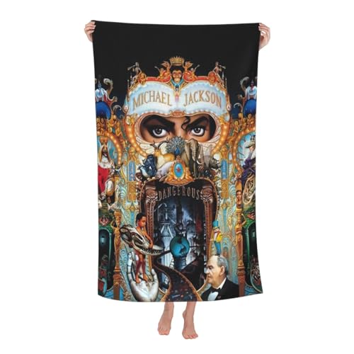 Pameladonse Michael King Jackson Serviette De Plage King of Pop Serviette De Plage Serviette De Bain en Microfibre Serviette De Piscine à Séchage Rapide Serviettes De Bain Voyage Camping 80x130cm