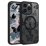 BENTOBEN for iPhone 14 Pro Max Case, Cute Butterfly Pattern Magnetic 14ProMax Phone Case Compatible with MagSafe, Translucent Matte Slim Women Girl Protective Cover for iPhone 14ProMax 6.7