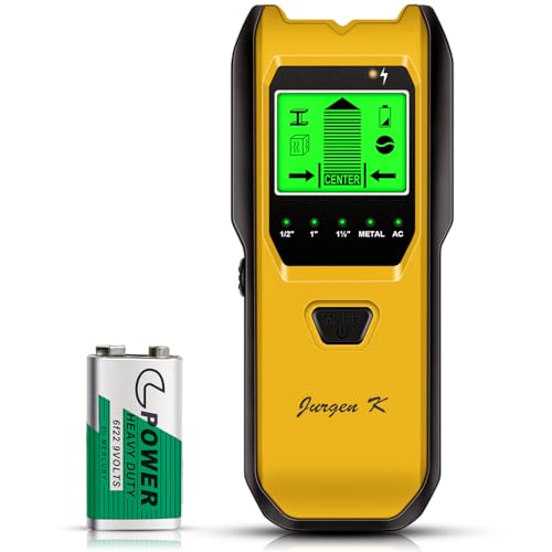 Stud Finder Wall Scanner, 5 in 1 Multifunction Stud Locator with Upgraded Smart Sensor, HD LCD Display and Audio Alarm for The Center & Edge of Metal, Studs, AC Wire, and Pipe Detection (Butter)