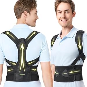 Posture Corrector for Women and Men – Adjustable Upper Back Brace – Breathable Back Support straightener – Providing Pain Relief from Lumbar&Shoulder (L-XL)