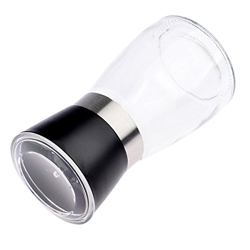 Moedor de sal e pimenta de vidro BESTONZON 2 peças (preto)