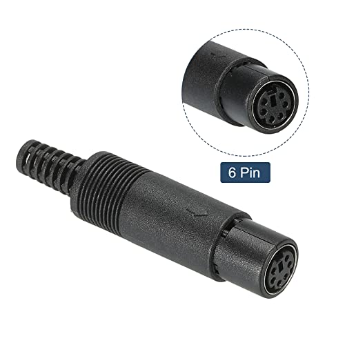 PATIKIL S-Video DIN Mini Female Socket 6 Pin Signal Transmission for TV DVD Player Pack of 5, Black, 61x14mm - Image 4
