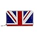 Produktbild XCNGG Damen Reißverschluss um Brieftasche und Telefonkupplung, Reisetasche Leder Clutch Bag Kartenhalter Organizer Wristlets Brieftaschen, Grunge Union Jack Hintergrund
