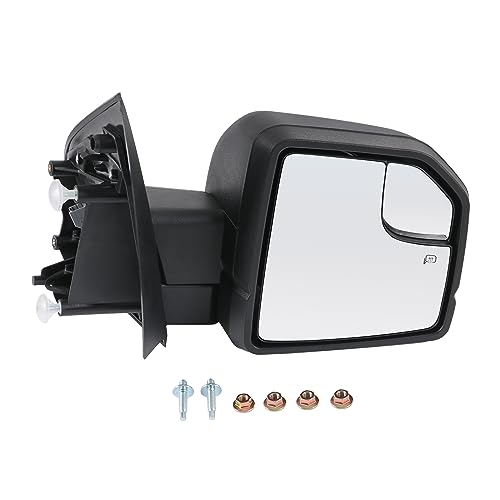 JDMSPEED Passenger Side View Mirror Power Heated LED Signal Textured Black Right Compatible with 2015-2020 Ford F150 With Blind Spot Glass, Power Glass FL3Z17683CB(6Pins)