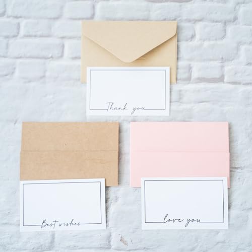 WYAN Blank Cards-80 Pcs 90x54 mm Thank you Card,Message Card,Gift Card,Blank Business Cards,for DIY Grafitti Messages,DIY Creations(Can be used with envelopes) - Image 3