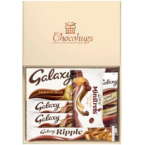 Chocohugs Chocolate Gift Hamper Box | Filled with Galaxy Full Sized Bars Smooth Milk Minstrels | Gift Hamper | Gift for Children Mother Father Teacher | Treat Box (Standard All Occasions 3)