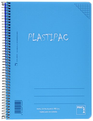 Plastipac - Cuadernos espiral, cuarto 80 hojas, cuadricula 4 x 4 cm ( A5), 5 unidades