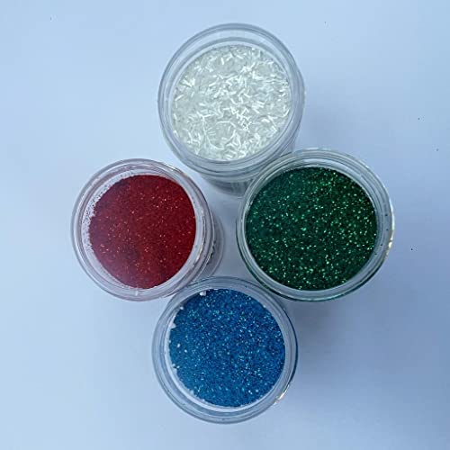 Wow! 4 Piece Embossing Glitter Glitz Collection| 4 X 15Ml Pots | Blue White Red And Green Glitz | Free Your Creativity And Enhance Your Card Making Sparkle #TOP4