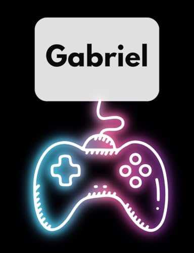 Personalized "Gabriel" Wide Rule Composition Notebook, Gaming: 7.44"x 9.69", 100 Pages, Lined image 2