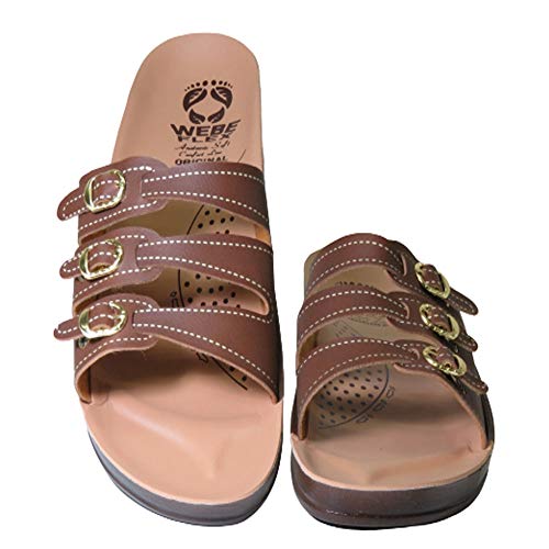 Sandália Rasteira Feminina Ortopédica Conforto Dia a Dia Marrom-Café-34