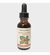 Four Elements 4E Ashwagandha Root Tincture, 100% Certified Fresh Organic Herb Extract, 1 FL OZ