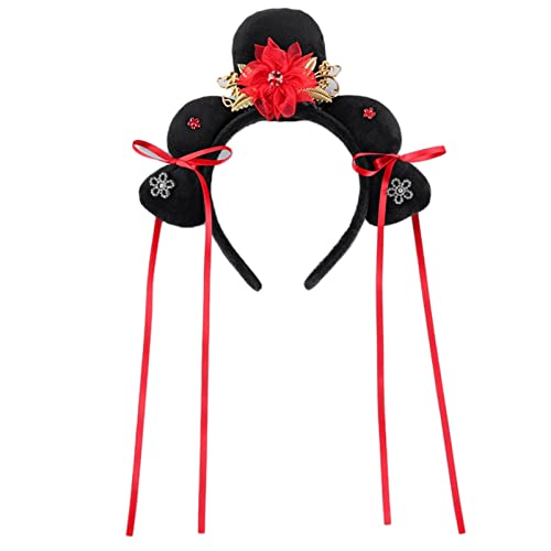 SANRLO Diadema estilo chino, accesorios para el cabello para mujer, rojo, 1 unidad (paquete de 1), mujer, niñas, mujeres, festivales, bodas, cumpleaños, fiestas