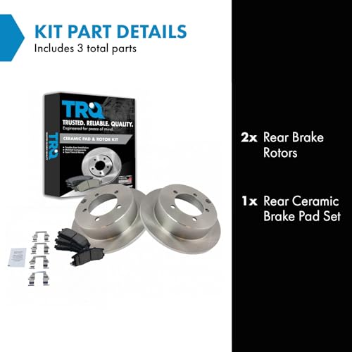 Image of TRQ Rear Posi Ceramic Brake Pad &Rotor Set Kit
