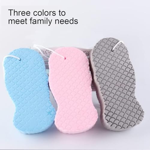 WFWJ 3Pcs Magic Exfoliating Bath Sponge,3D Super Soft Exfoliating Bath Sponge,Remover Dead Skin for Adults Children and Pregnant Women,Reusable(Blue+Pink+Gray)