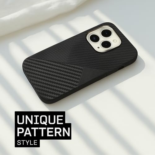 Image of AIBEX Aramid Fiber Mag-Saf Case Compatible for iPhone 16 Pro | Slim Protective Back Cover with Built-in Magnets | Wireless Charging Support | Camera Ring Stand | Shockproof with Air Guard Corners