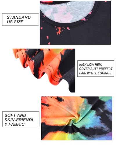 Image of CARCOS Plus Size Tops for Women Short Sleeve Shirt Summer Star /Leopard /Tie Dye /Flower Crewneck Pullover Tunic XL-5XL