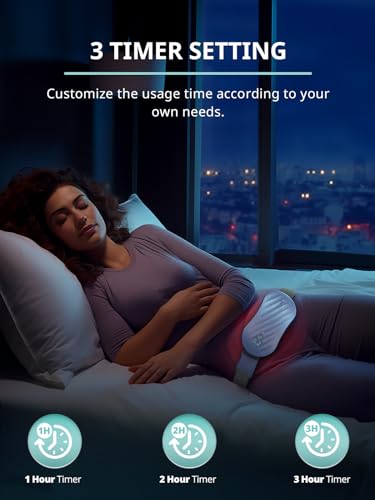 Image of Slimpal Heating Pad for Period Cramps, Portable Heating Pad for Menstrual Relief, Electric Cordless Heating Belt for Back, Belly, Waist, Stomach, Wearable Heat Belt Gifts for Her Women Girl, White