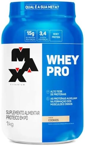 Max Titanium Whey Pro Pote 1kg - Sabor Cookies
