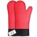 Produktbild Sopito Ofenhandschuhe, hitzebeständige Silikon-Ofenhandschuhe, extra Lange Anti-Rutsch-Ofenhandschuhe zum Grillen, Kochen, Backen, Küche, Mikrowelle, Pizza (Rot, 1 Paar)