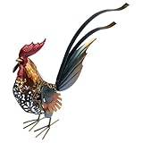 Coq en fer forgé : fait main, travail du métal de qualité, facile à nettoyer, sculptures d'animaux en métal