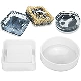El paquete incluye: Recibirá 2 moldes de silicona para cenicero. Molde cuadrado: 3.9in × 3.9in × 1.3in. Molde redondo: 4.3in de diámetro y 1in de altura.