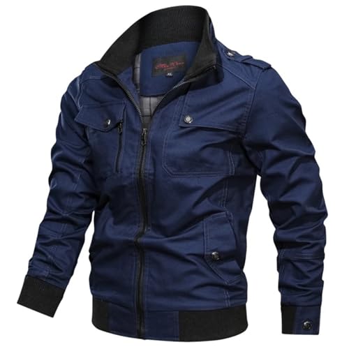 Manteau homme contre le vent frais blouson de mi-saison bleu taille XL chaud et léger