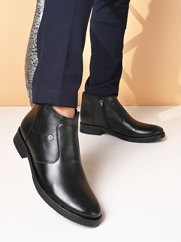 Image of Carlton London Men's Ankle Height Slip On Round Toe Comfortable Boot