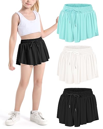 Auranso Girls Butterfly Shorts with 2-in-1 design