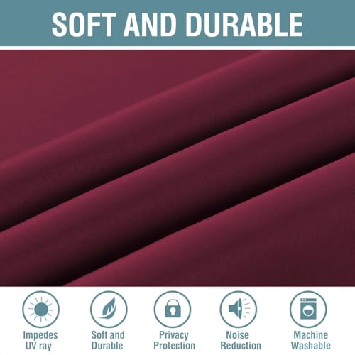 Image of H.VERSAILTEX Light Blocking Blackout Curtains Window Treatment Thermal Insulated Grommet Energy Saving Curtains /Drapes for Bedroom /Living Room (52 x 90 Inch, Burgundy Red)