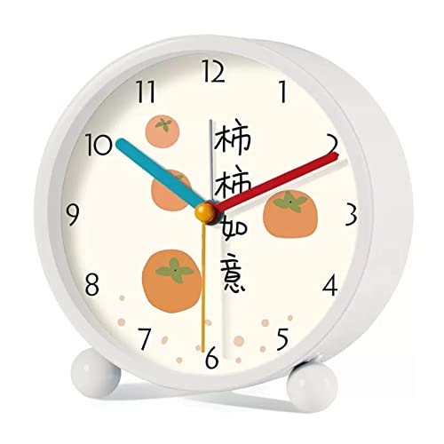 Reloj despertador analógico silencioso redondo con luz de fondo y alarma progresiva para mesita