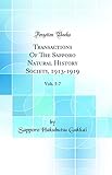  Transactions Of The Sapporo Natural History Society, 1913-1919: Vols. 5-7 (Classic Reprint)
