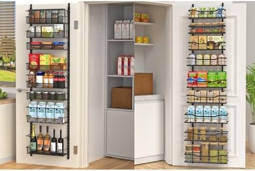 Over the Door Pantry Organizer, 9-Tier with Adjustable Baskets, C...