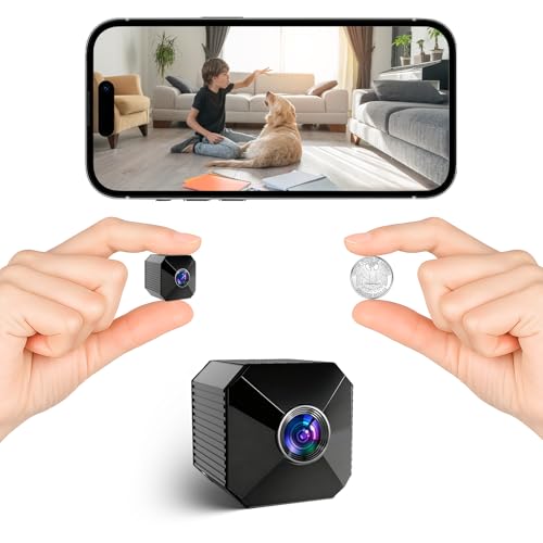 2026 Upgraded 4K Mini Wireless Security Camera, 6H Battery – Small Wireless Indoor Nanny Cam with No-Glow Night Vision, Motion Alerts, Home/Office Security Camera with Dual Storage