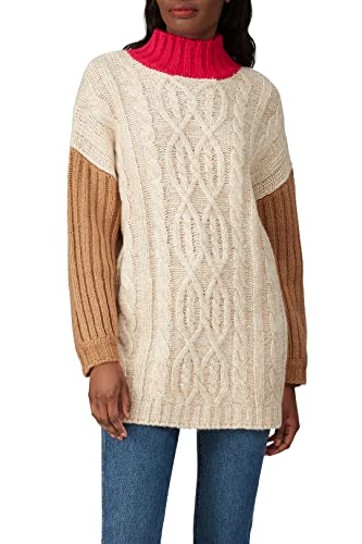 Image of Moon River Women's Colorblock Oversized Turtleneck