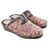 GARZON - Zapatillas de casa con cuña y Tejido Muy Suave 247411 Sintético Mujer Color: Multicolor Talla: 36