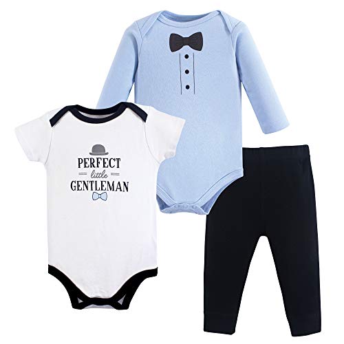 Hudson Baby Unisex Baby Cotton Bodysuit and Pant Set, Little Gentleman, 9-12 Months