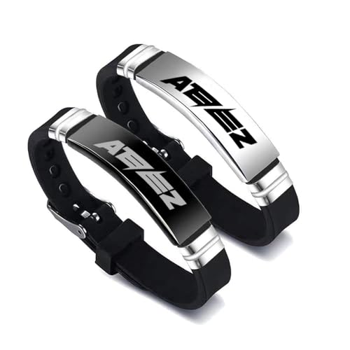 HOMRAA 2 Pack Kpop Bracelets Charm Silicone Bracelets Jewelry for Aieez Gifts