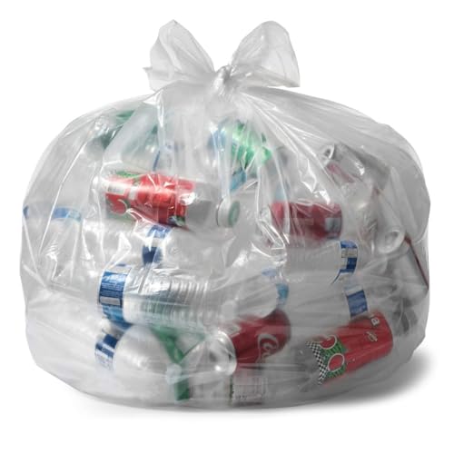 Aluf Plastics 12-16 Gallon 1 MIL Thick Clear Heavy Duty Trash Bag...
