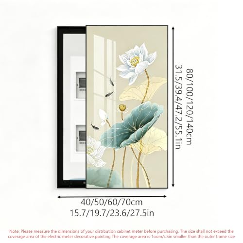 Cadre aluminium cache tableau électrique luxe lotus vertical noir étanche - 3