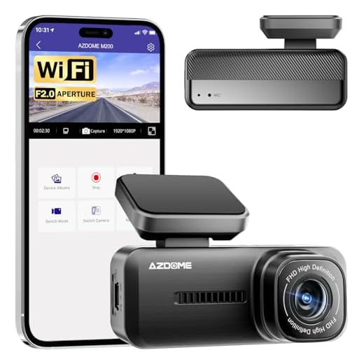 Azdome M200 Mini Dash Cam WiFi Dashcam, 1080P Front Dash Camera for Cars, Hidden Car Camera with 24H Parking Mode G-Sensor Night Vision, AZDOME APP, Loop Recording, Support 128GB Max, Easy to Install