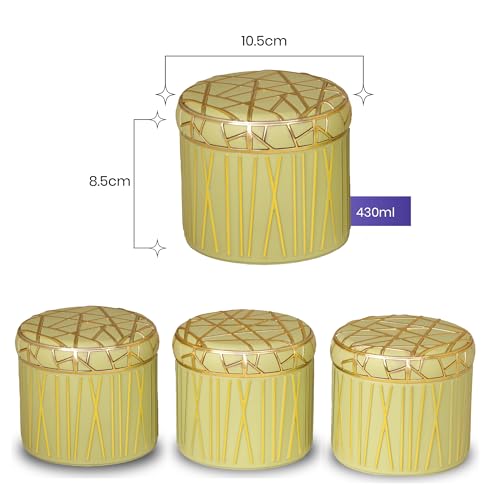 Image of SELVEL Airtight Storage Containers | BPA-Free, Food-Grade, Unbreakable Polypropylene | Multipurpose for Kitchen & Pantry | Space-Saving & Durable - Set of 3 (450ML Each) (Lime Green)