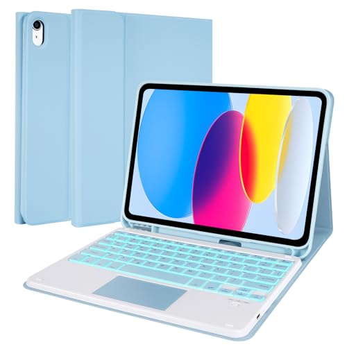LAMA iPad�L�[�{�[�h�P�[�X iPad (A16) ��11���� 11�C���` 2025�N���f�� / ��10���� 10.9�C���` 2022�N���f���Ή�,7�F�o�b�N���C�gApple Pencil���[�z���_�[�t�� �^�b�`�p�b�h ���C�����X���C���E�� ���C�g�u