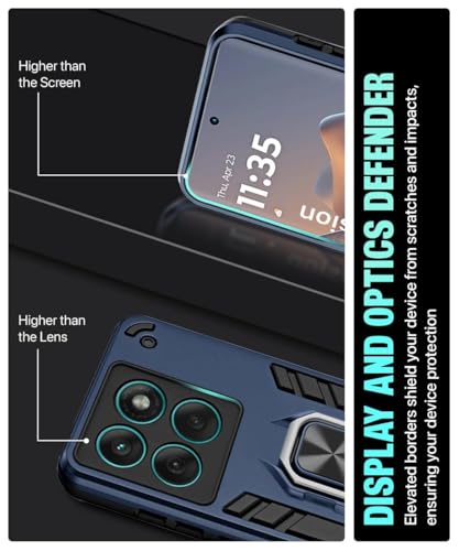 Image of AIBEX Armor Back Cover Compatible for Motorola Edge 60 5G / Motorola Edge 60 Fusion 5G| Rugged Shockproof Case with Ring Holder & Kickstand | Military-Grade Protection | Magnetic Car Mount Compatible