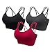 HBselect Sport BH Damen Bustier Gepolstert Sportbekleidung bauchfreie Sportoberteile mit rückseitigem Riemchendesign und mittelstarkem Halt ohne Bügel atmungsaktiv Joggen Yoga Jumping Fitness